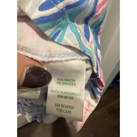 Women’s Lilly Pulitzer SADIE POLO DRESS Crew Blue Tint Kaleidoscope Coral Large - Picture 5 of 6